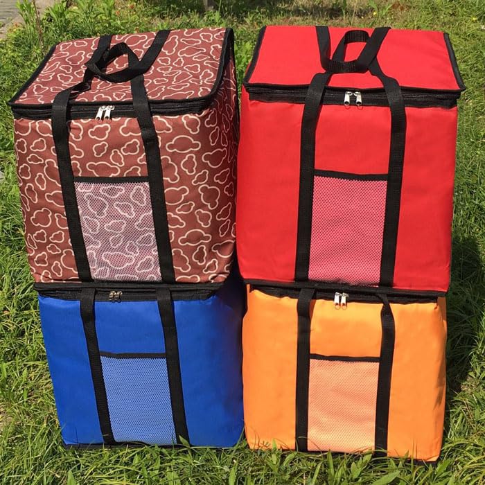 Bolsa de entrega de alimentos Bolsa térmica grande for pizza de 14 pulgadas Bolsa térmica gruesa Bolsa de almacenamiento de pizza aislada Contenedor de entrega de alimentos frescos 45x45x40 cm ( Color