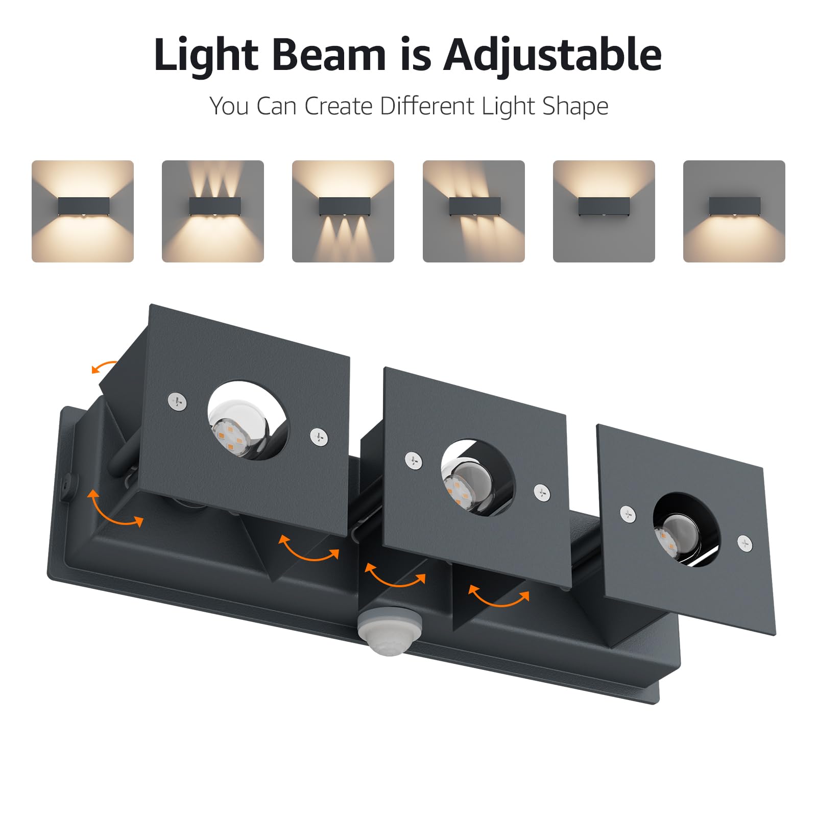 Klighten Applique Murale Extérieur avec Détecteur de Mouvement, Anthracite