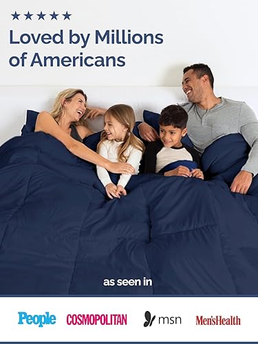 Miniatura 6 de CGK Unlimited - Edredón mullido, Poliéster & Mezcla de poliéster, Azul marino, Completo