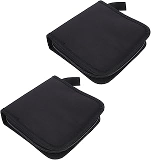 Veemoon 2 Pçs Bolsa De Armazenamento De CD Bolsa De Armazenamento De Disco Bolsa De Armazenamento De Disco Bolsa Organizadora De Carro CD Com Zíper Carteira De Armazenamento De Dvd Bolsa