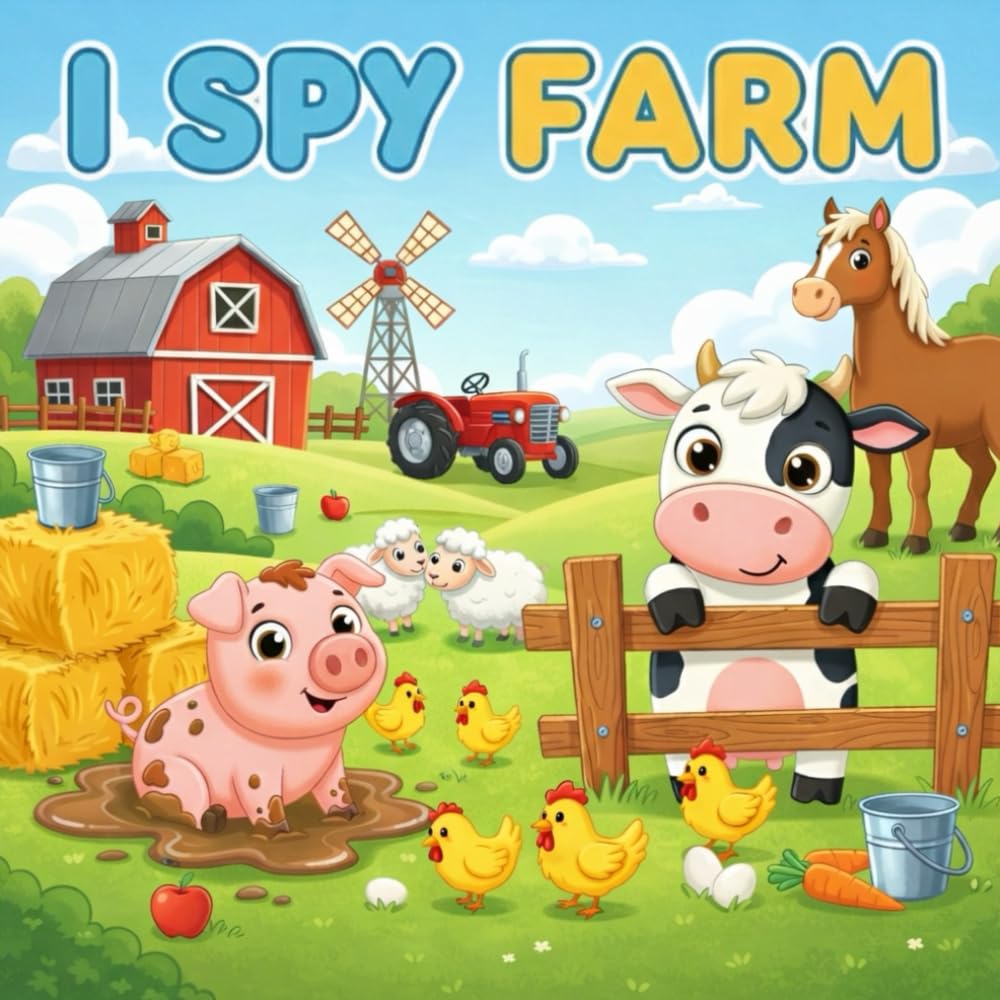 I Spy Farm: A Fun Search and Find Activity Book with Farm Animals & Counting Games for Toddlers Ages 2–5