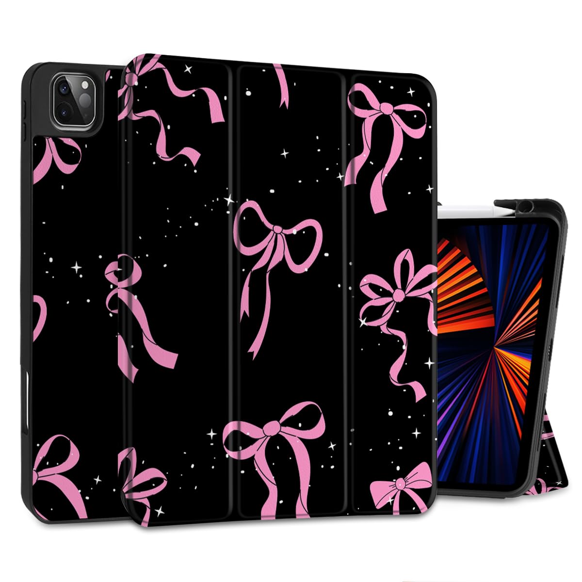 DONGKE Case for 2022/2021/2020/2018 iPad Pro 11 inch Gen 4/3/2/1 - Slim Protective Case - Built in Pencil Holder Support Charging - Trifold Stand &