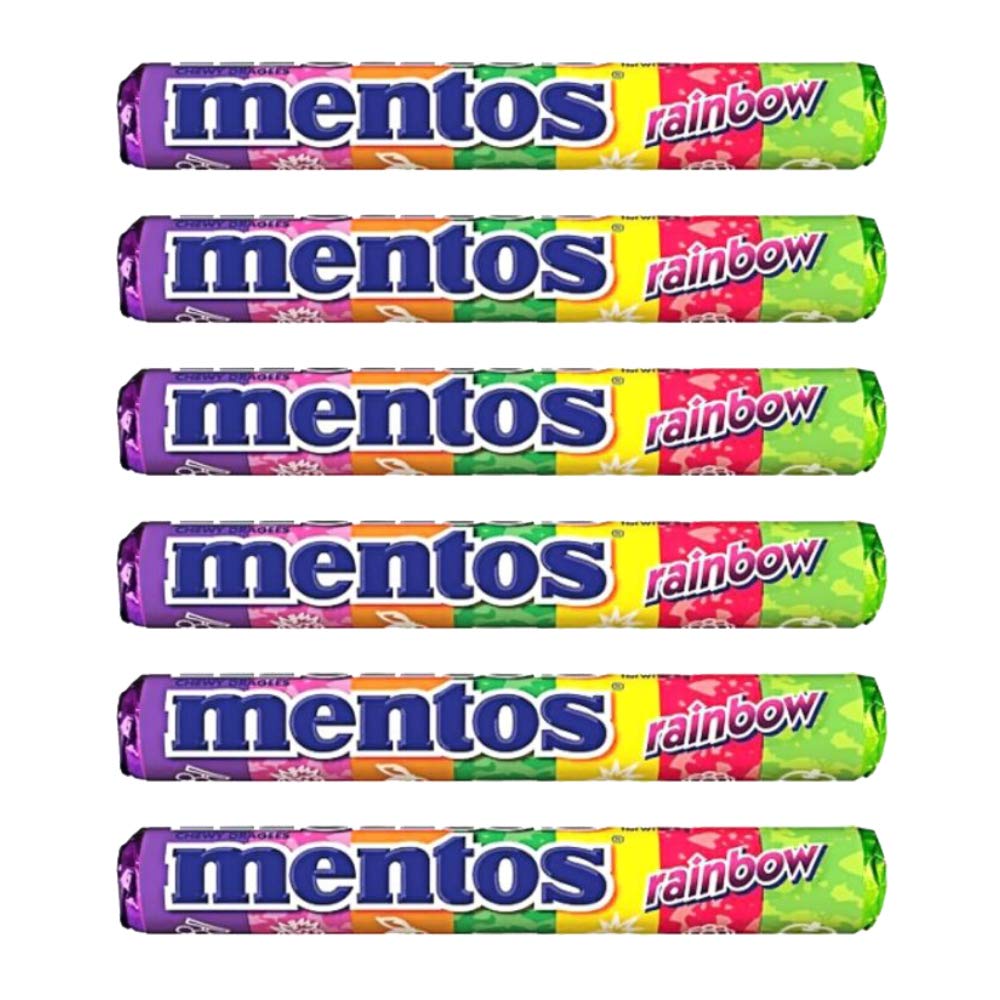 Mentos Rainbow Chewy Dragees, 1 oz / 29 g, 6 Pack