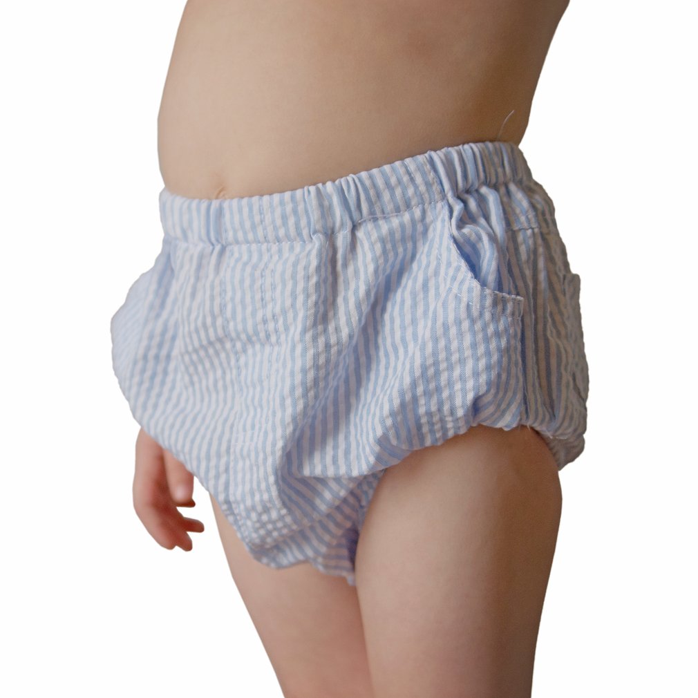 HuggalugsHuggalugs Baby & Toddler Boys Blue Seersucker Diaper Cover 3-6