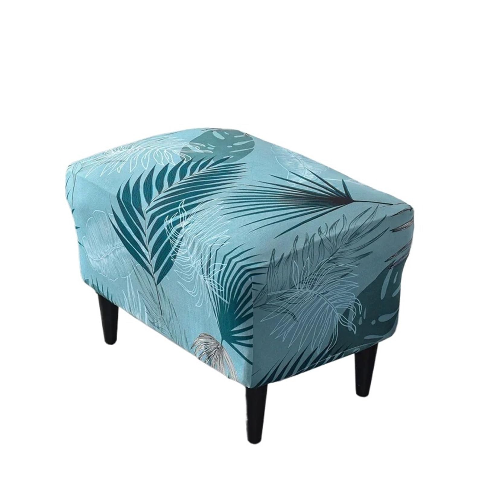 GCYEIDMA Wing Chair Slipcover Floral Printed Wing Chair Cover Stretch Armchair Covers Removable Relax Sofa Slipcovers with Seat Cushion(B3 Footstool Cover)