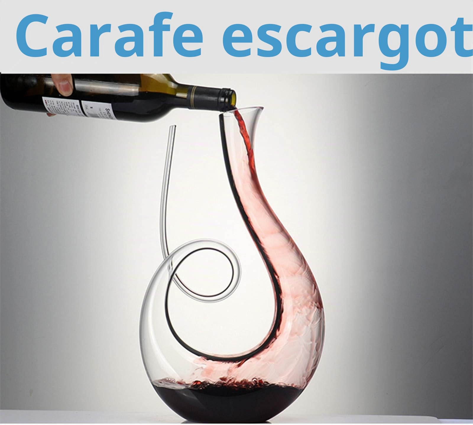 Carafe à Vin Soufflée à la Main - Verre en Cristal Sans Plomb, Aérateur Classique 1500 ml, Accessoires et Cadeaux