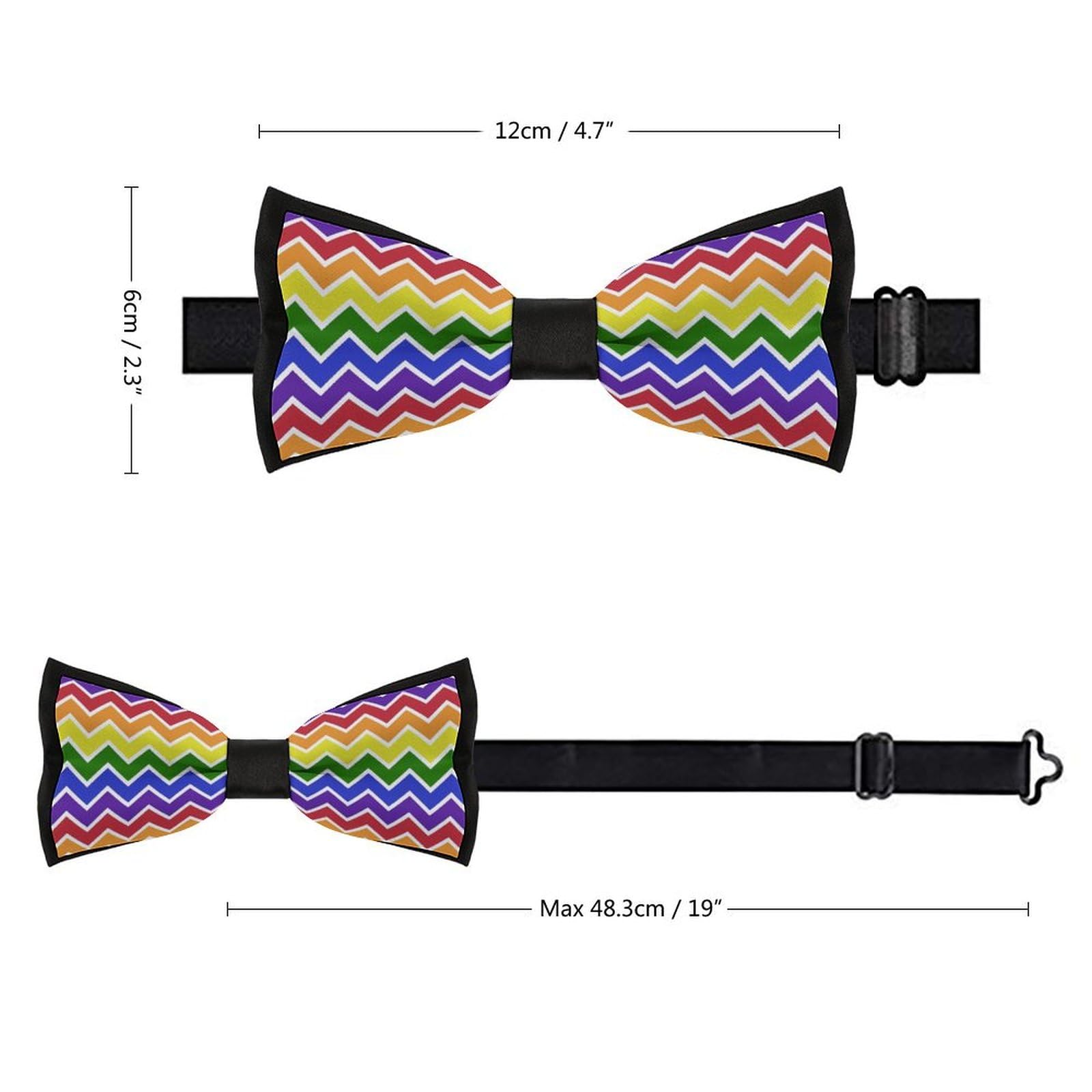 GoasNei LGBTQ Pride Month Rainbow Gay Bow Tie for Men Adjustable Necktie Funny Tie Neck Ties for Weddings Party