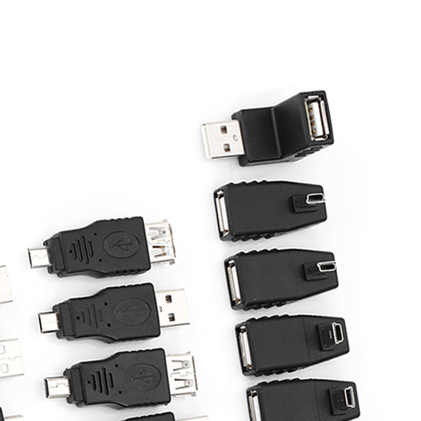 HUIOP Confezione da 40 Adattatori USB 2.0 Ad Angolazione Multipla, Connettori Ad Alta velocità, Kit di Strumenti di Alta qualità Problemi Connessione, Plug and Play,