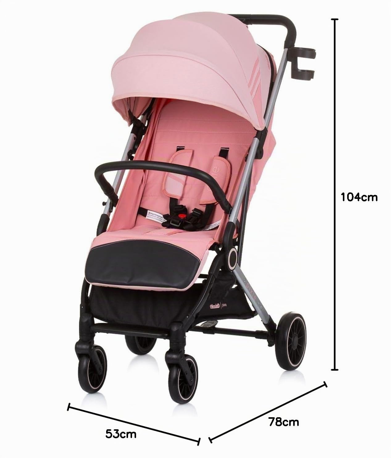 Chipolino PIXIE Silla de paseo hasta 22 kg Flamingo,fácil manejo y plegado,ligero, versátil