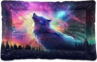 Kigai Wolf Dog Bed Machine Washable Pet Bed Mattress Comfortable Soft Pet Bed Mat Non-Slip Bottom Couch for Small Medium Dogs,36x24 Inch