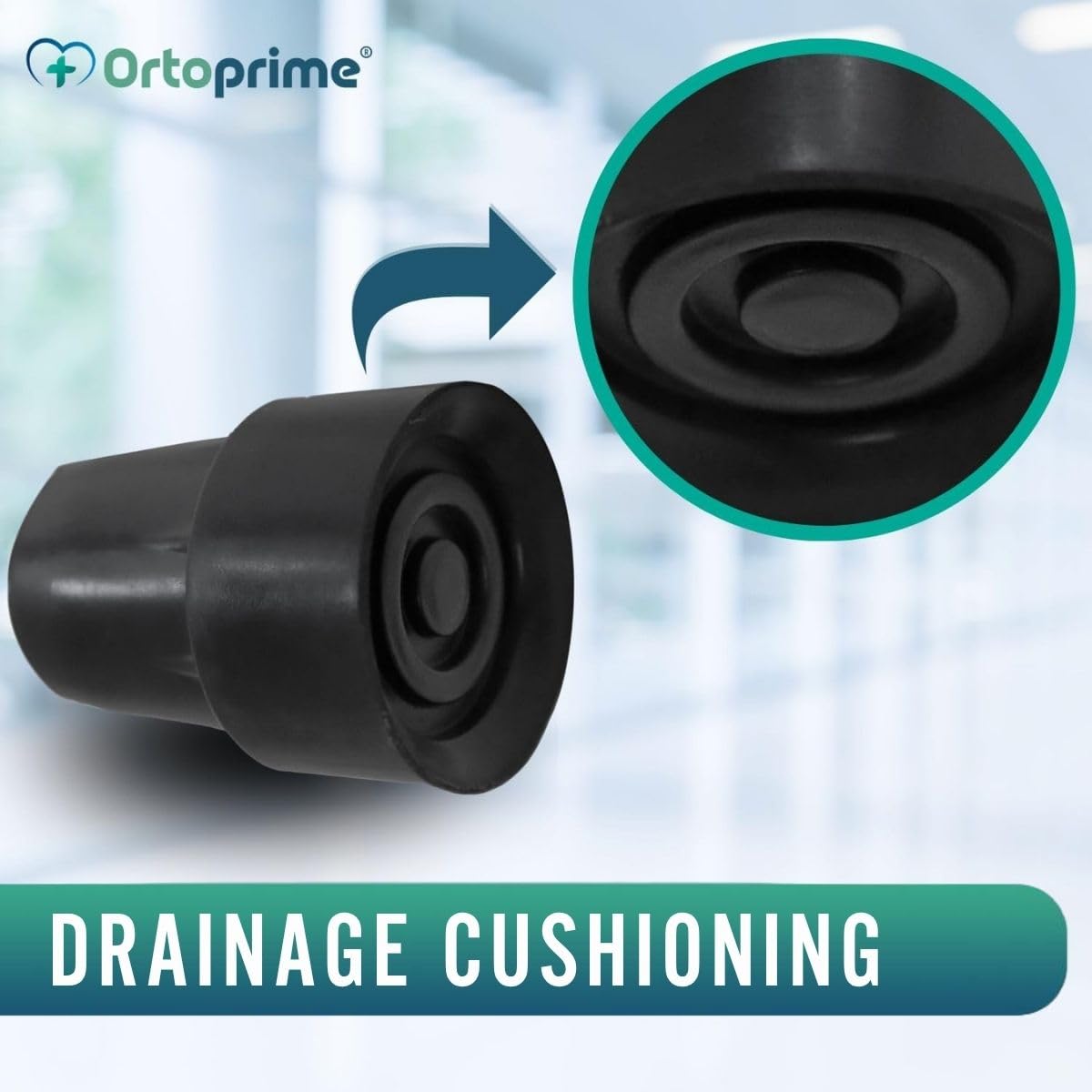 OrtoPrime PACK x2 Klosze kulowe ANTYPOŚLIZGOWE Tyły Kul Rury 18 mm 19 mm i 20 mm - Katyczki do kijków - Końcówki dla Kul i Kul - Gumowe Katyczki i Kule 2 SZTUK