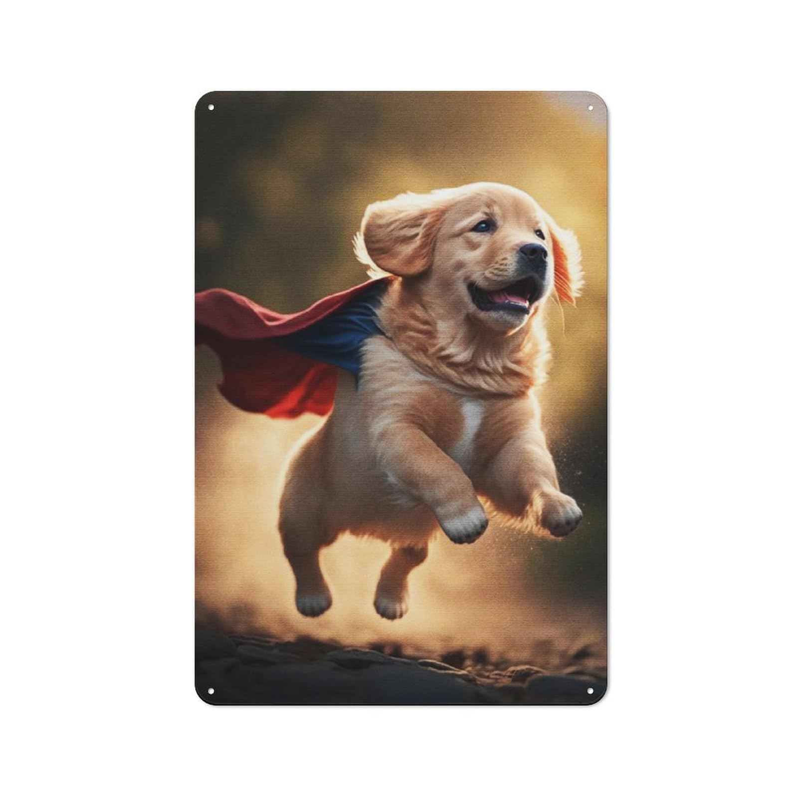 Junmoney Flying Dog Vintage Metal Plaque 30X20cm For Man Cave Or Games Room, For An Autumn Update To Man Cave And Games Room