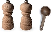 Vista 1 de Peugeot Paris Nature - Molinos de sal y pimienta (5 pulgadas), con cuchara de madera para especias