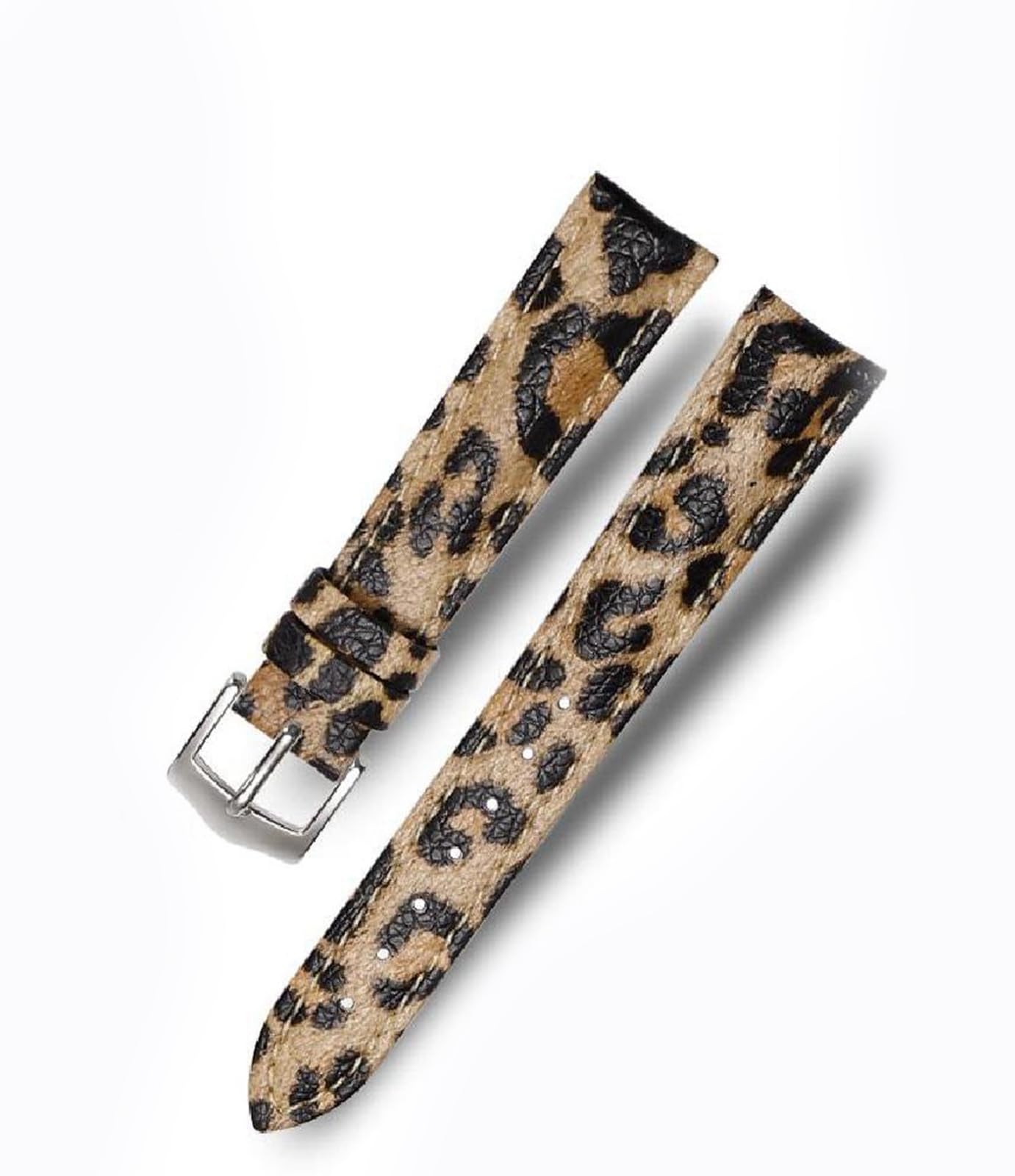 Bracelet de montre en cuir véritable imprimé léopard, accessoires de montre pour femme 12-20mm