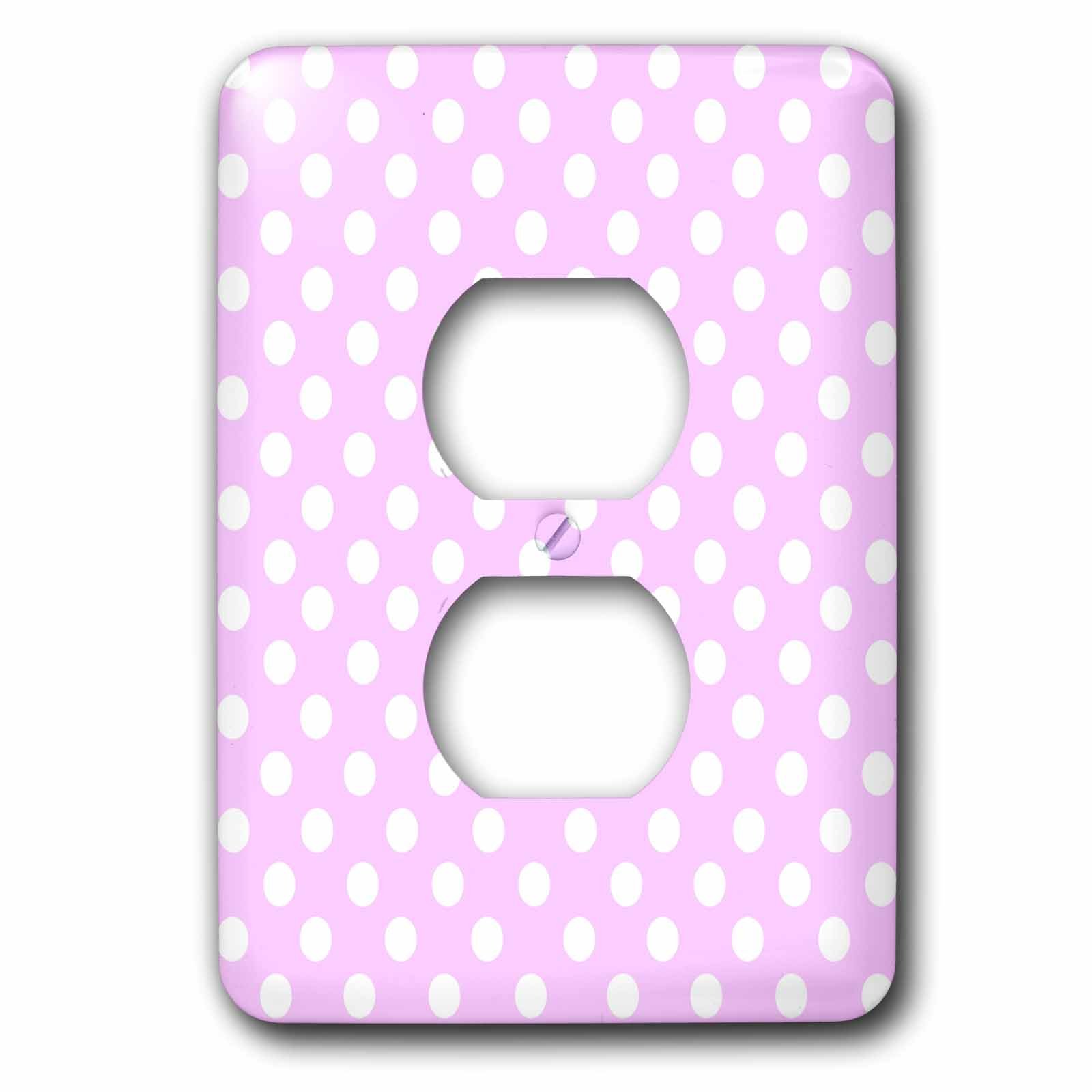 Prise double motif à pois blancs rose pastel rétro années 50