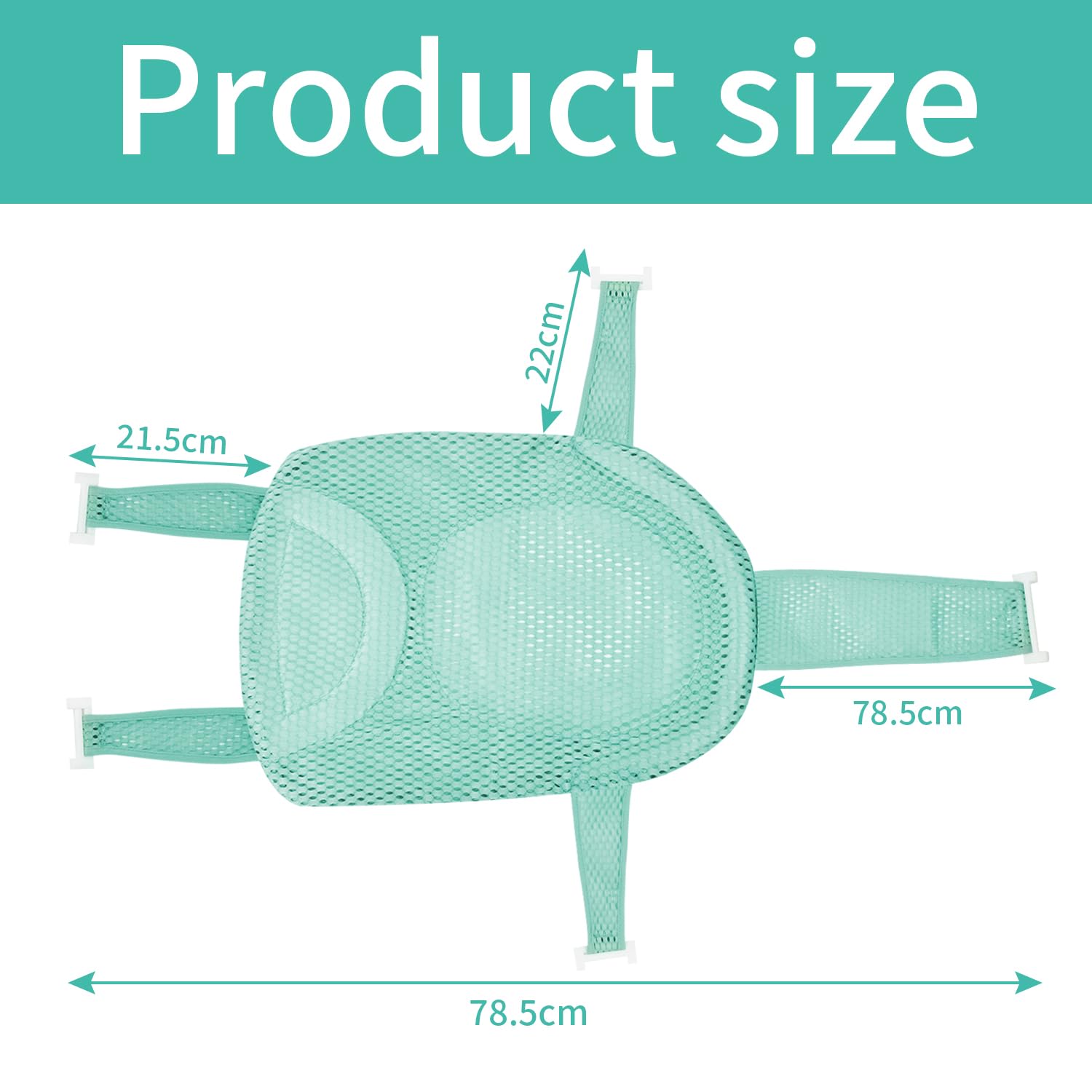 Filet Bain BéBé D'Insertion Baignoires, SièGe Douche Nouveau-Né Maille Confortable Tout-Petits Accessoires AntidéRapant Poche Plateau Vert Clair Tapis S'Assoient Nouveau-Né, 1 PièCe