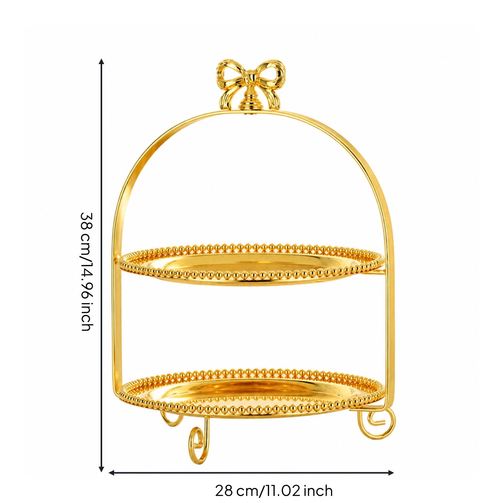 Dolci con Arco e Elegante Alzatina Decorativa Stile Europeo Ornato Stoviglie per Feste, Matrimoni , 2 Livelli