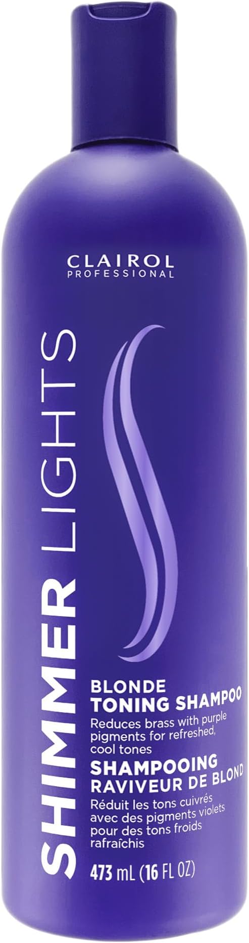 Clairol Professional Shimmer Lights Purple Shampoo| Neutralizes Brass & Yellow Tones | For Blonde, Silver, Gray & Highlighted Hair