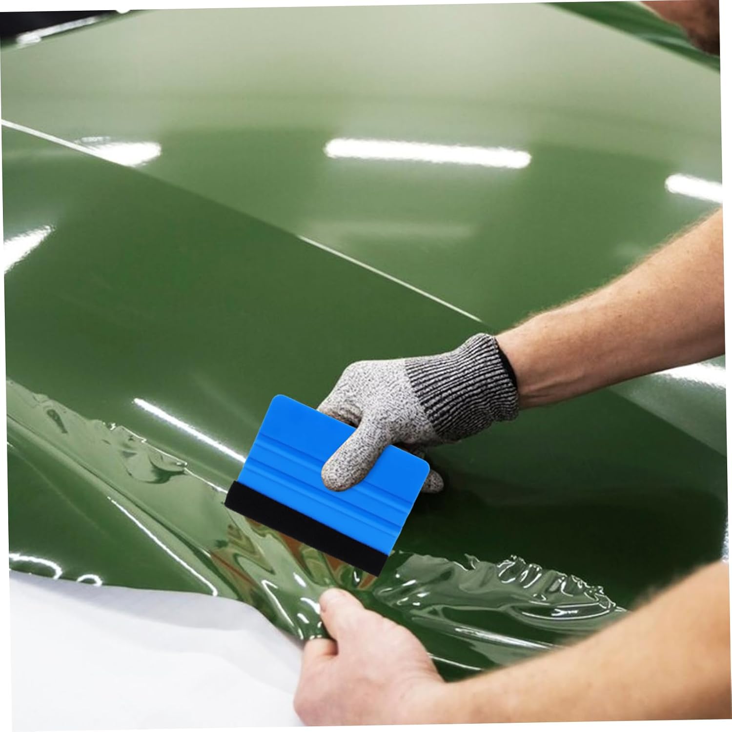 5pcs Car Window Film Decal Scraper Tint Film Applicator Tool for Windshield Plastic Squeegee Felt Edge for Side Windows