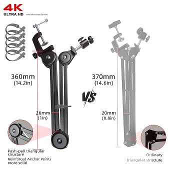 Full HD 4K Electron Microscope For Soldering IMX415 48MP HDMI USB Digital Camera 150X Lens Reinforced Bracket Reduces Vibration(48MP SONY IMX327)