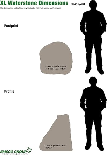 Vista 103 de Emsco Group Roca decorativa de paisaje ligera, de bajo perfil, granito, 2271 Granite