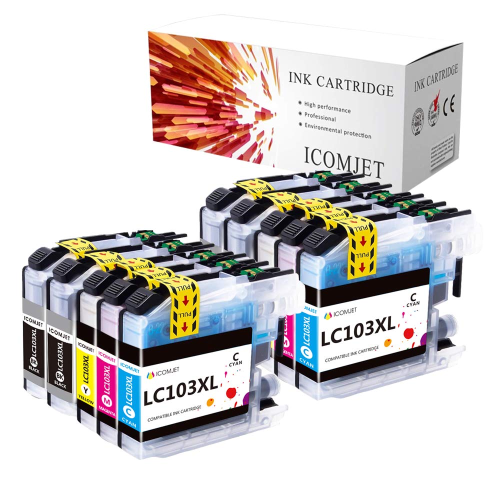 Compatible Ink Cartridge Replacement for Brother LC103 LC101 LC103XL LC101XL Work for Brother MFC-J475DW J870DW J450DW J470DW J650DW J4410DW J4510DW J4710DW J6520DW J6720DW (10 Pack)