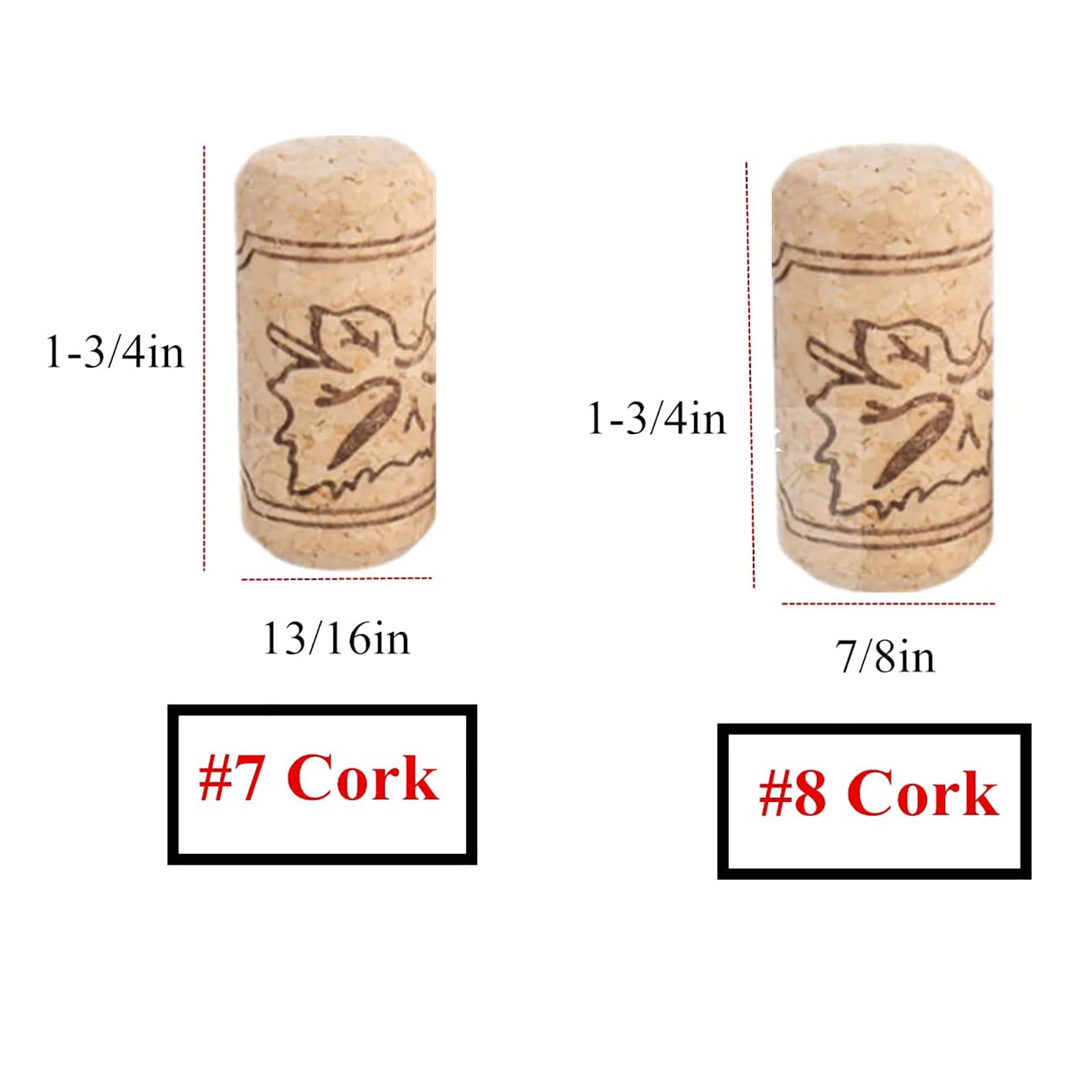 Corchadora manual para botellas de vino, acero inoxidable, altura ajustable, almohadilla antideslizante, incluye 2 fundas POM para corchos #8 y #7