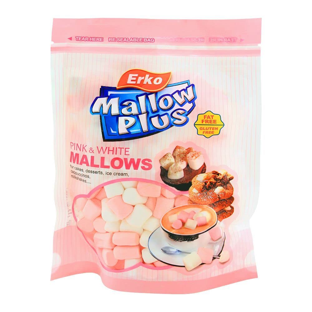 Erko Mallow Plus Fat Free Pink & White Mini Marshmallow (HALAL), 70g