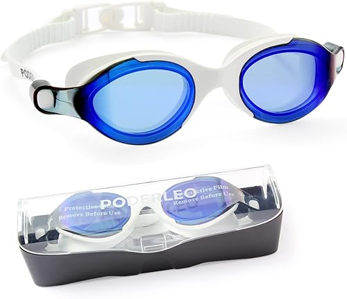 PoderLeo Gafas de natación gafas de natación antivaho protección UV gafas de natación polarizadas sin fugas para hombres mujeres y adultos