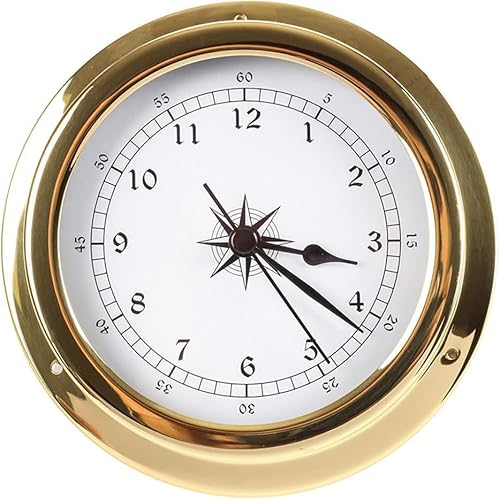 ZzzaNa Barometer, traditionelle Wetterstation, traditionelles Barometer, traditionelle Wetterstation, 4-teiliges Wetterstations-Set, 5,7 Zoll tragbares Marine-Wandbehang-Barometer, Thermometer, Hygrom – Bild 3