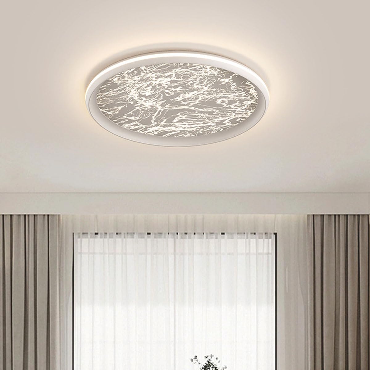 Lampy sufitowe do wnętrz w stylu kremu maślanego, metalowe i akrylowe, płaskie oświetlenie, okrągłe lampy sufitowe o dymnym wzorze, idealne do sypialni i gabinetów