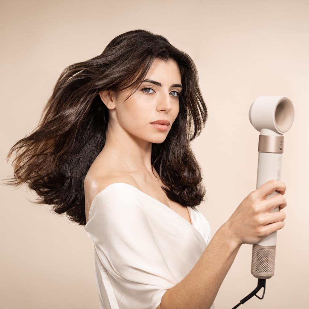 Cecotec - Brosse Soufflante CeramicCare AirGlisse Champagne 1400W, Technologie Coanda, 3 Vitesses, 3 Températures, Contrôle Intelligent de la Chaleur, 110000rpm
