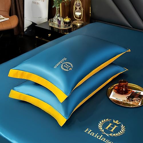 Miniatura 2 de Pousbo Sábana de cama sedosa de hielo, sábana transpirable que absorbe la humedad, sábana de cama suave y sedosa de alta calidad, juego de sábanas