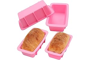 Silicone Mini Loaf Pans for Baking Nonstick Small Toast Cake Bakeware Set of 4