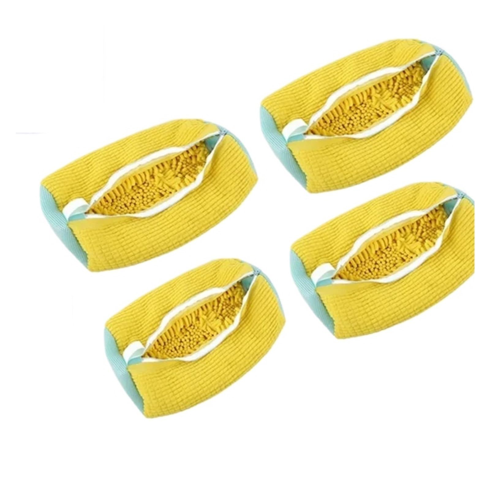 1/2/4 Stück maschinenwaschbarer Schuhwasch-Trockenbeutel mit weicher Faser(4PCS-Yellow)