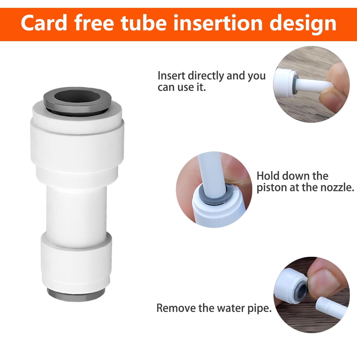 Accesorio de Filtro Agua RO, 3/8" a 1/4" Conector Rápido para Manguera Frigorífico