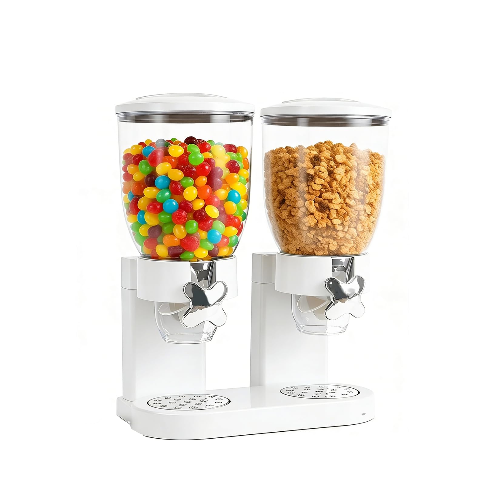 Dispenser per cereali da banco 2L, contenitore ermetico per l'organizzazione della dispensa, set di contenitori ermetici per cereali, riso, chicchi, dolci (doppio 4L bianco)