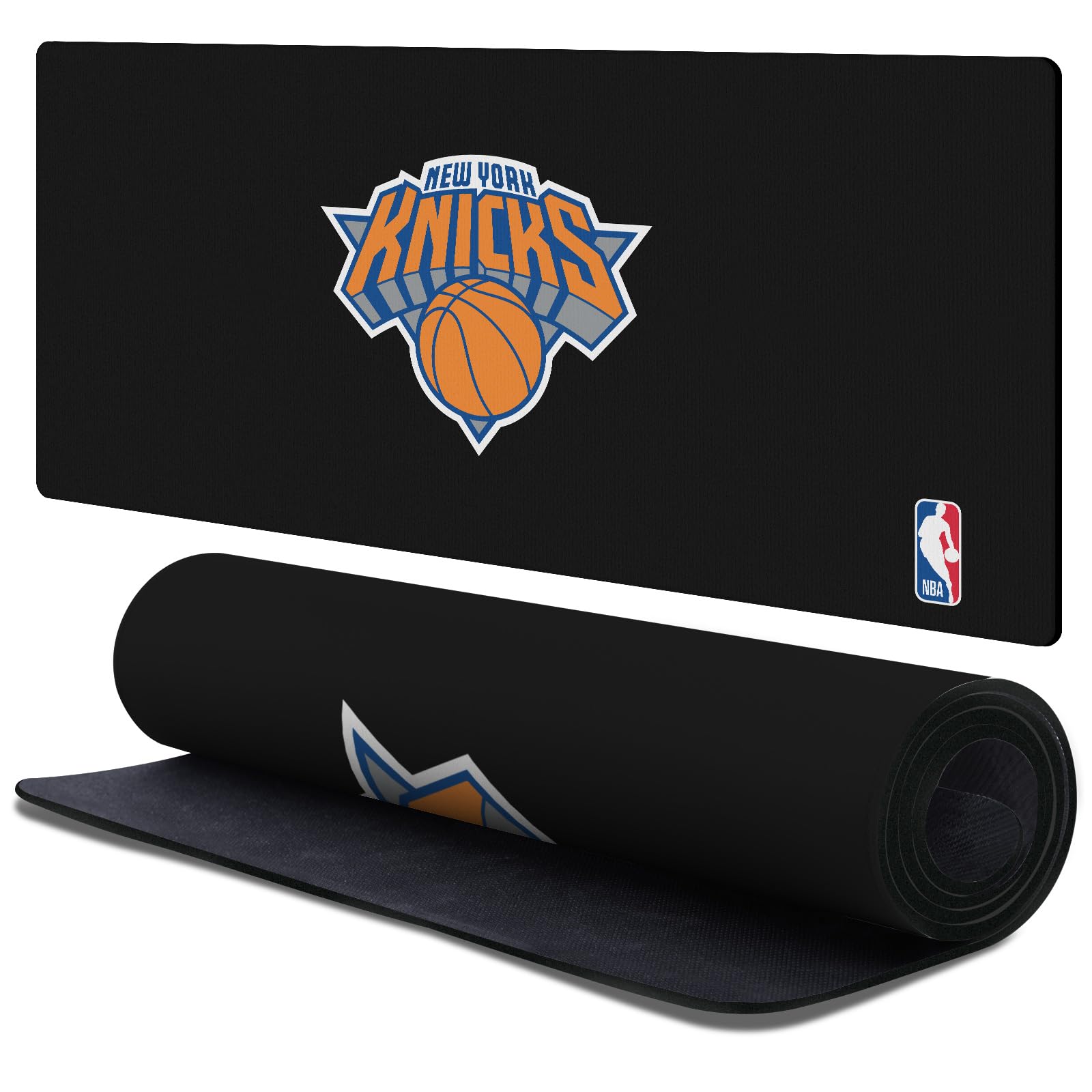 Head Case Designs Officially Licensed NBA Black Design New York Knicks Logo 37.4 x 15.75 x 0.16 inches (900 x 400 mm) - XL Gaming Office Desk PC Keyboard Mouse Mat Pad