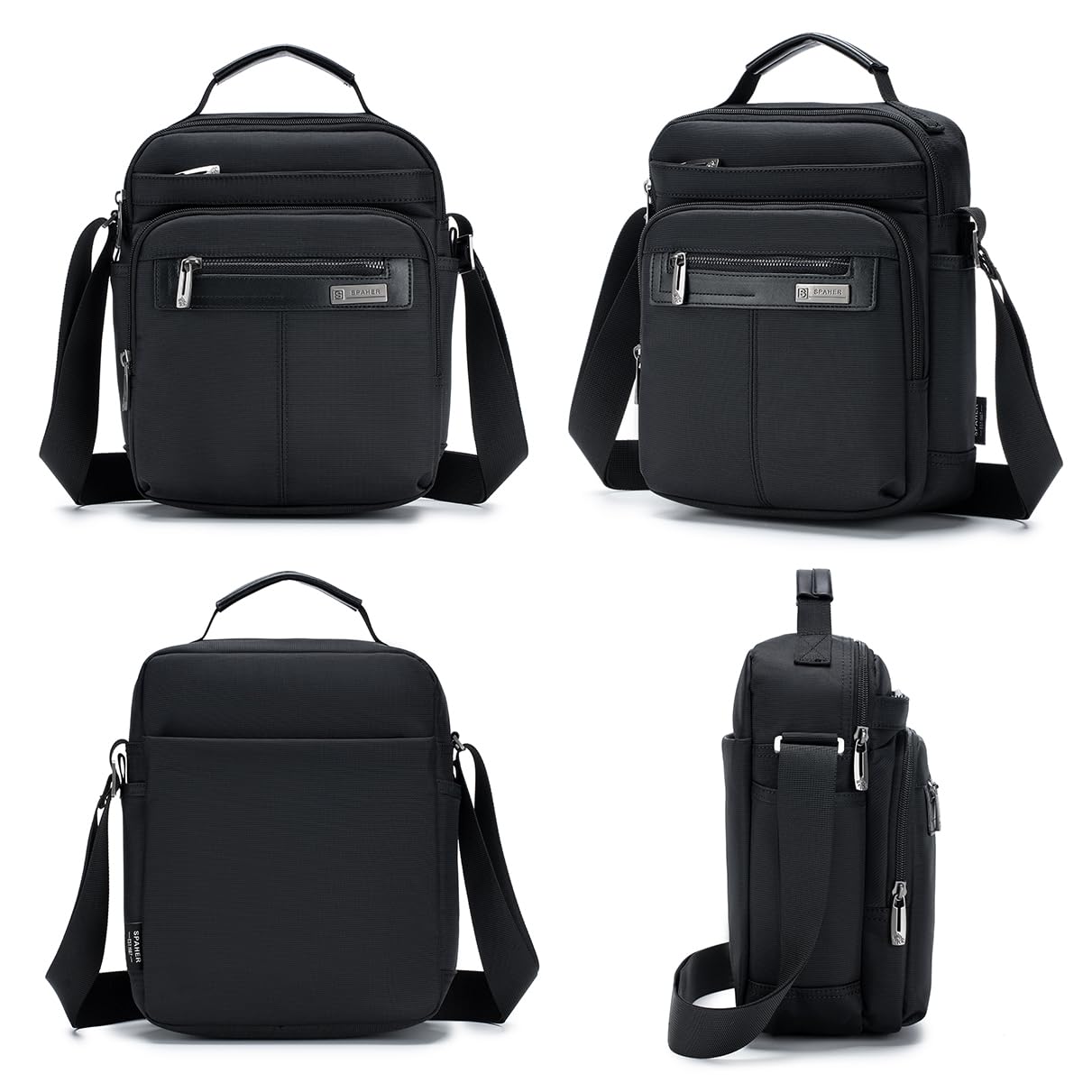 SPAHER Borsa Uomo Tracolla Borsello Ipad Impermeabile, Lavoro Tablet