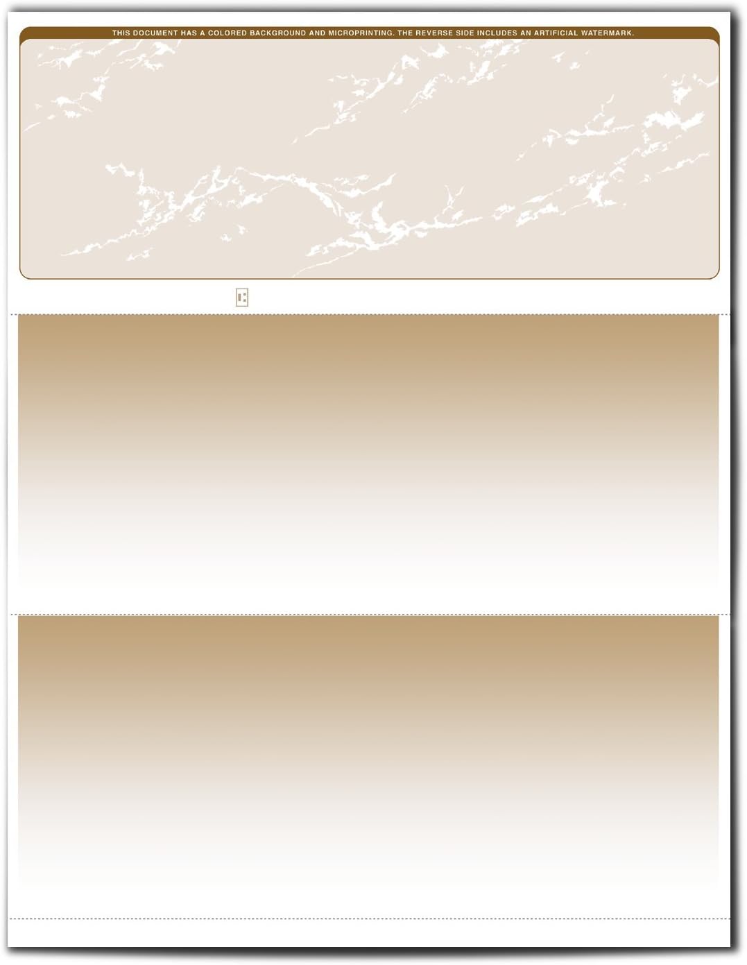 Check Paper - Blank Check Stock - Business Check On Top, Secure Tan, 55 Count (VS10-0026)