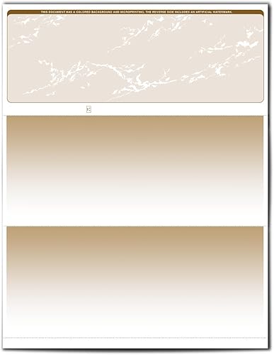 Miniatura 2 de VersaCheck Checks seguros - 250 cheques de cupones comerciales en blanco - Tan Prestige - 250 hojas Formulario #1000 - Verificar en la parte superior