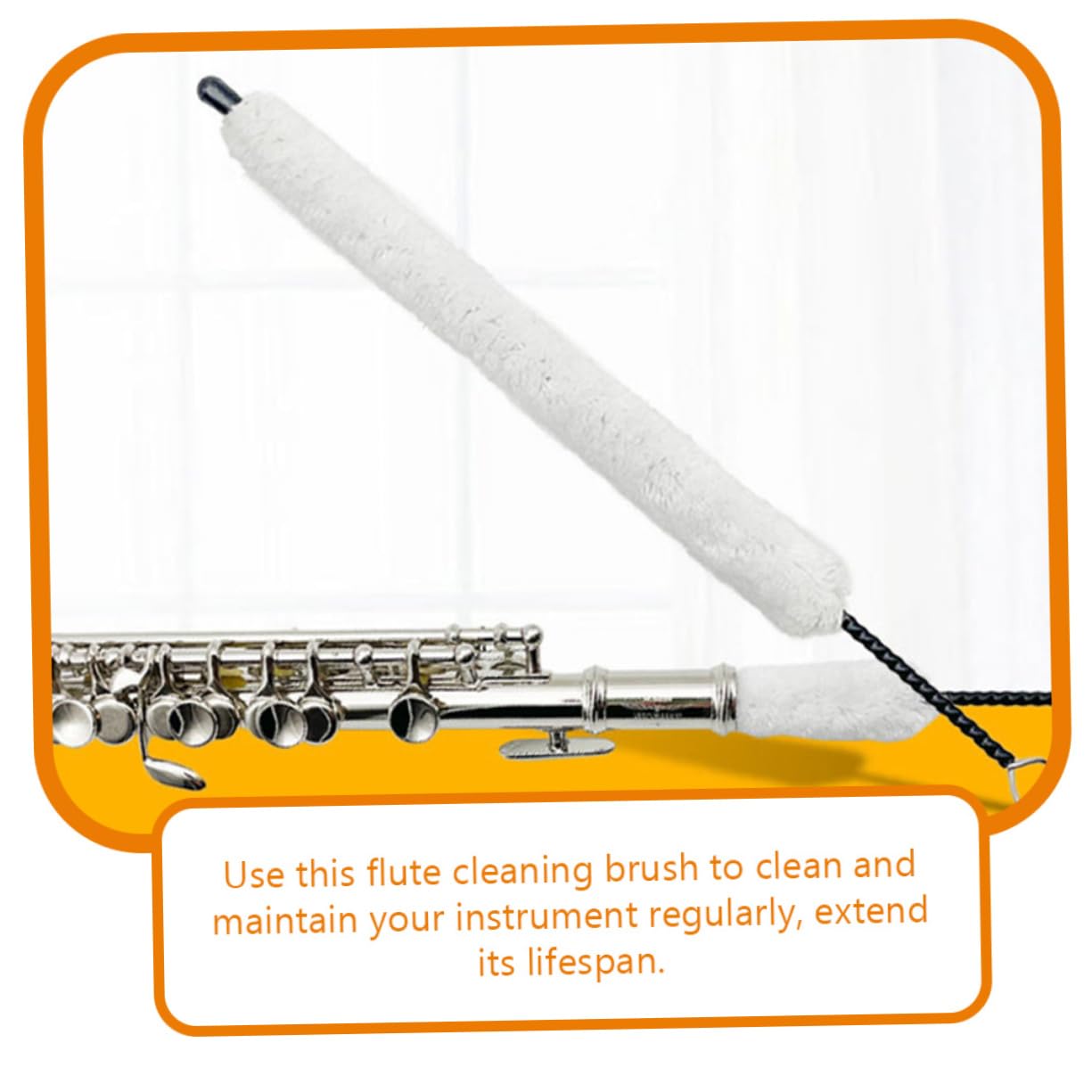 UPKOCH Cepillo de Limpieza para Flauta de Algodón Reusable Herramienta de Accesorio para Cuidado de Instrumentos Limpieza Interior para