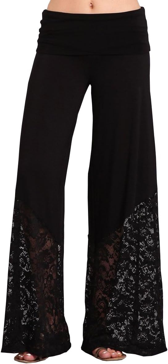 HEYHUN Womens Casual Tie Dye Solid Wide Leg Bottom Boho Hippie Lounge Palazzo Pants S-3XL