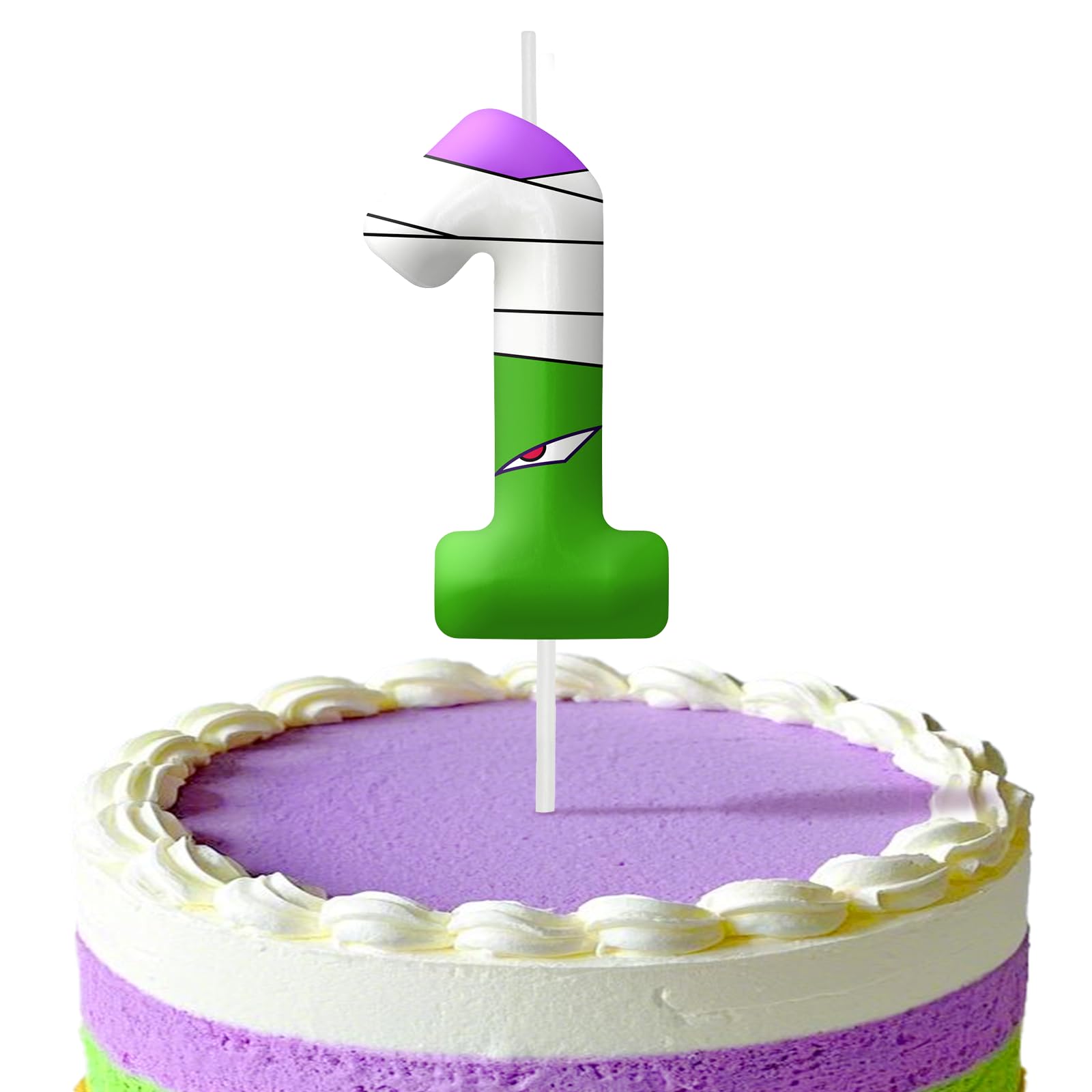Green Cartoon Themed Birthday Candles, Number 1 Candle Birthday Party Supplies, 2.4 inch Birthday Candles for Cake Topper Decorations, Birthday