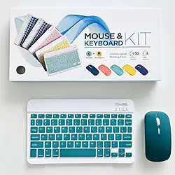 Combo de teclado e mouse Bluetooth ultrafino, portátil, recarregável, teclado sem fio para tablet Android, celular, smartphone, iPhone, iPad mini, Pro Air - KDEZ.STORE (VERDE ESCURO)