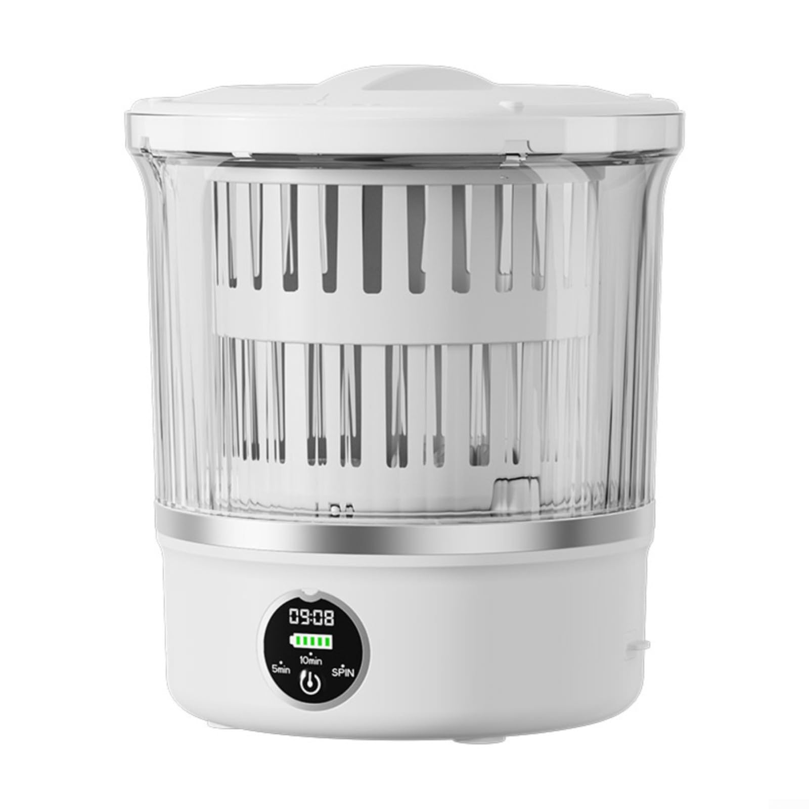 Mini lavadora portátil de 3 litros, recargable por USB con cesta giratoria, para una solución ideal de lavandería pequeña para vacaciones y apartamentos (blanco)