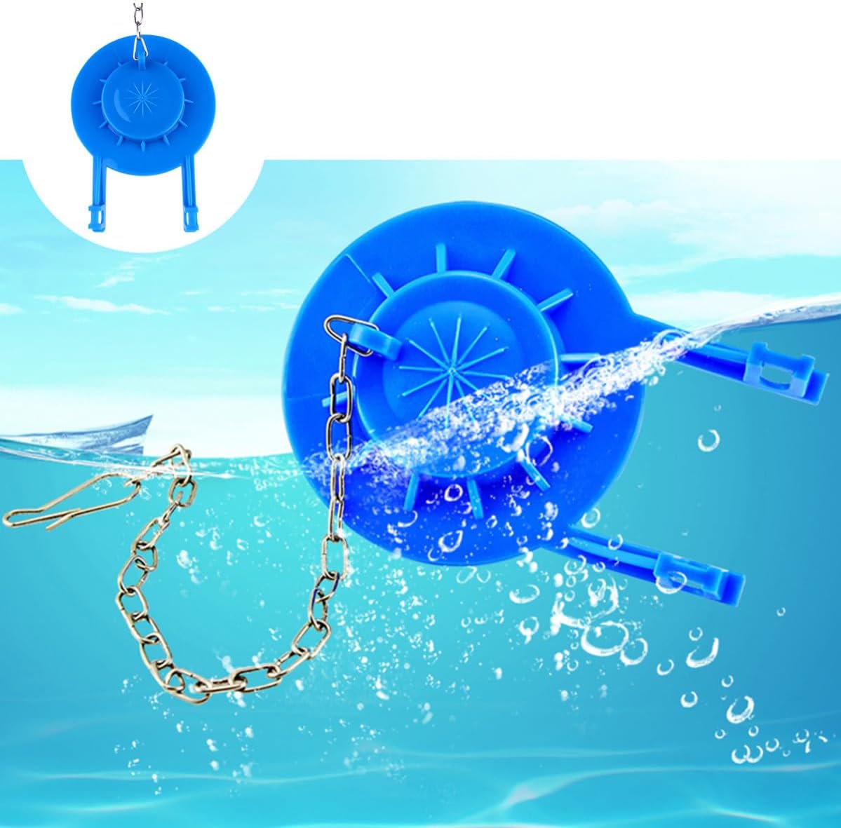 Practical Toilet Flapper PVC Blue Easy Install Replacement for Home | Toilet Tank Accessory, Replace Old Flappers, Save Water Waste, Bathroom Use, Sturdy PVC Construction