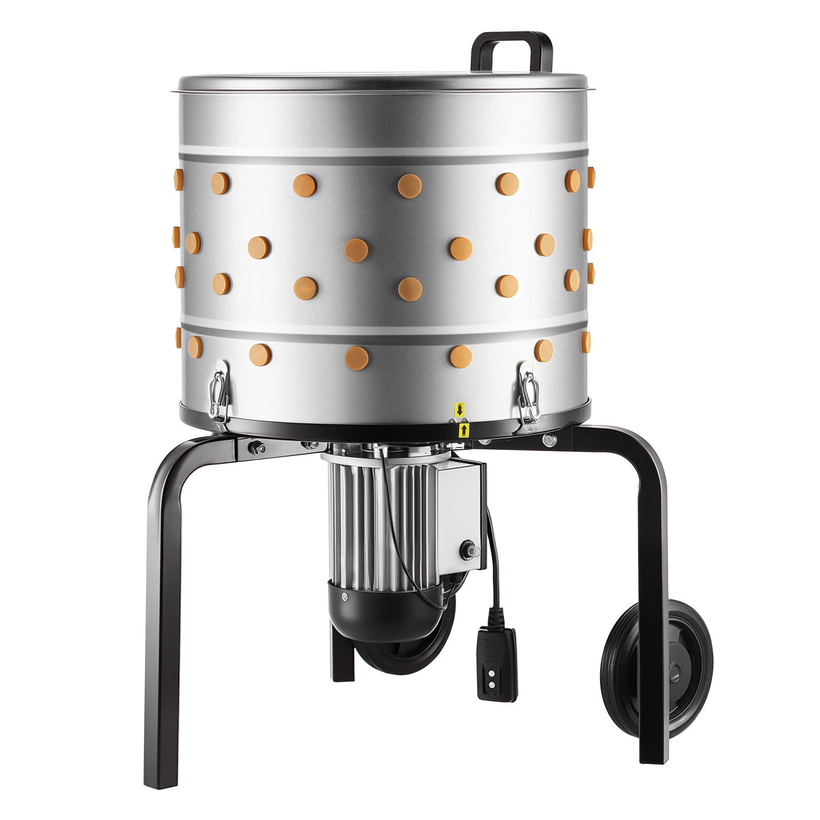 VEVOR Chicken Plucker Machine, 19.7 in Drum, 750W & 275RPM Electric Chicken Plucking Machine with 98 Soft Fingers & Transport Wheels, Stainless Steel Feather Remover for Processing 2 Chicks Once
