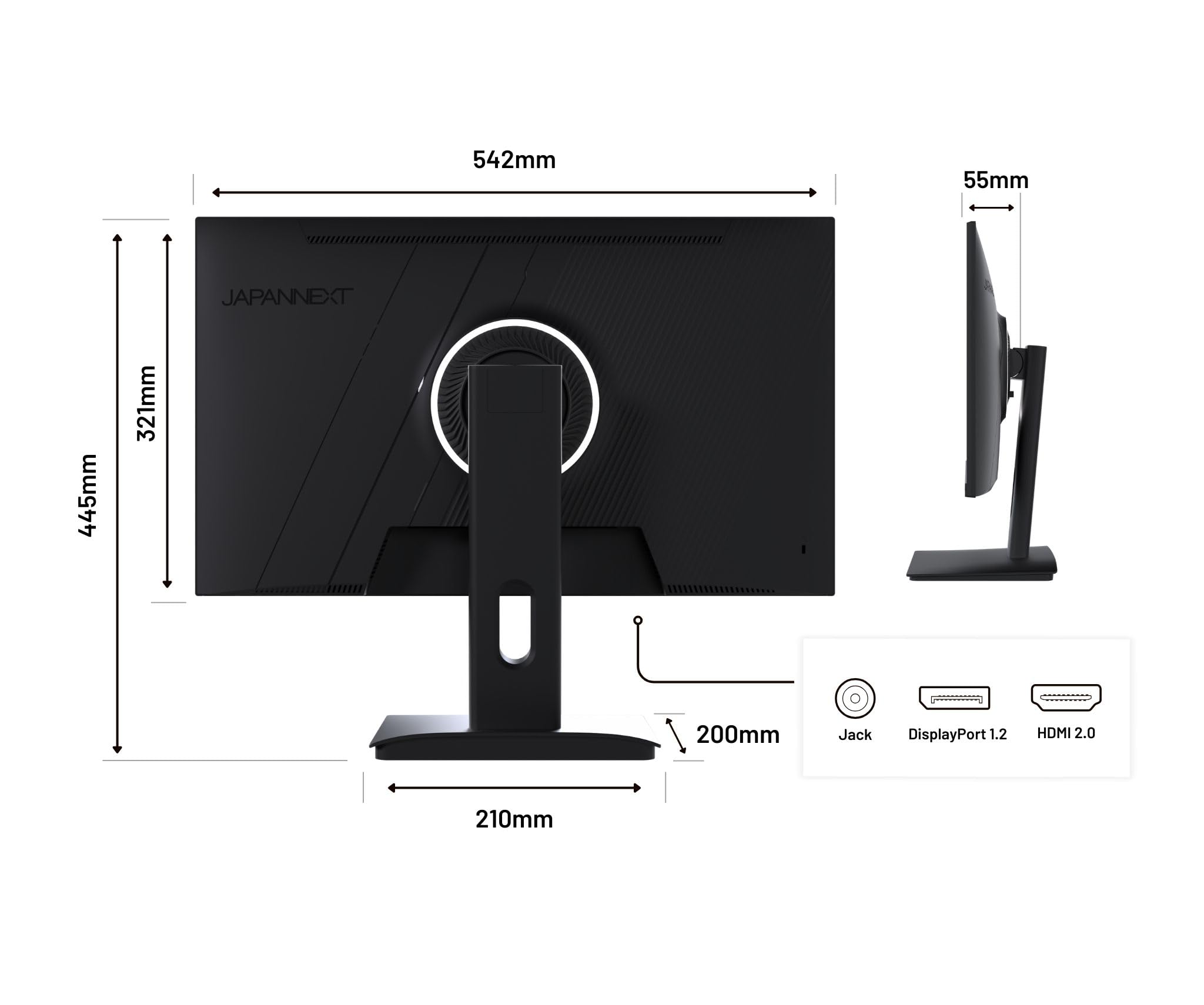 JAPANNEXT Wyświetlacz PC Gamer 23,8" IPS FullHD (1920 x 1080) 200 Hz 0,5 ms | Regulowana wysokość i nachylenie Wbudowane głośniki | G-Sync/FreeSync | JN-I238FHD200F