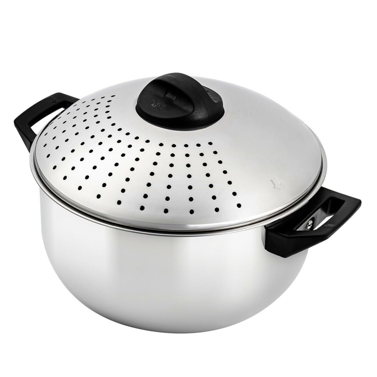 Olla para Pasta De Acero Inoxidable con Tapa Coladora Y Función De Bloqueo, para Cocinar Fideos, Verduras O Salsa